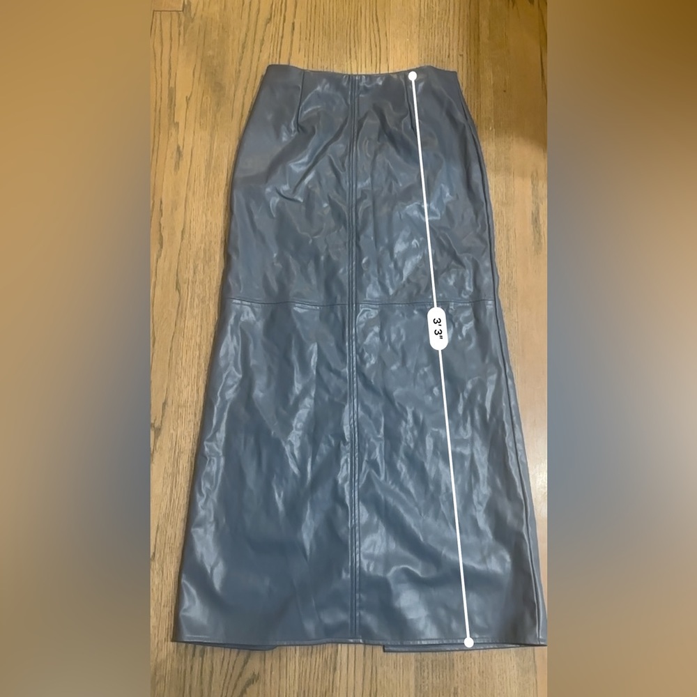 Mare Mare by Anthropologie Slate Faux Leather Maxi Skirt-Size Medium - Picture 5 of 11